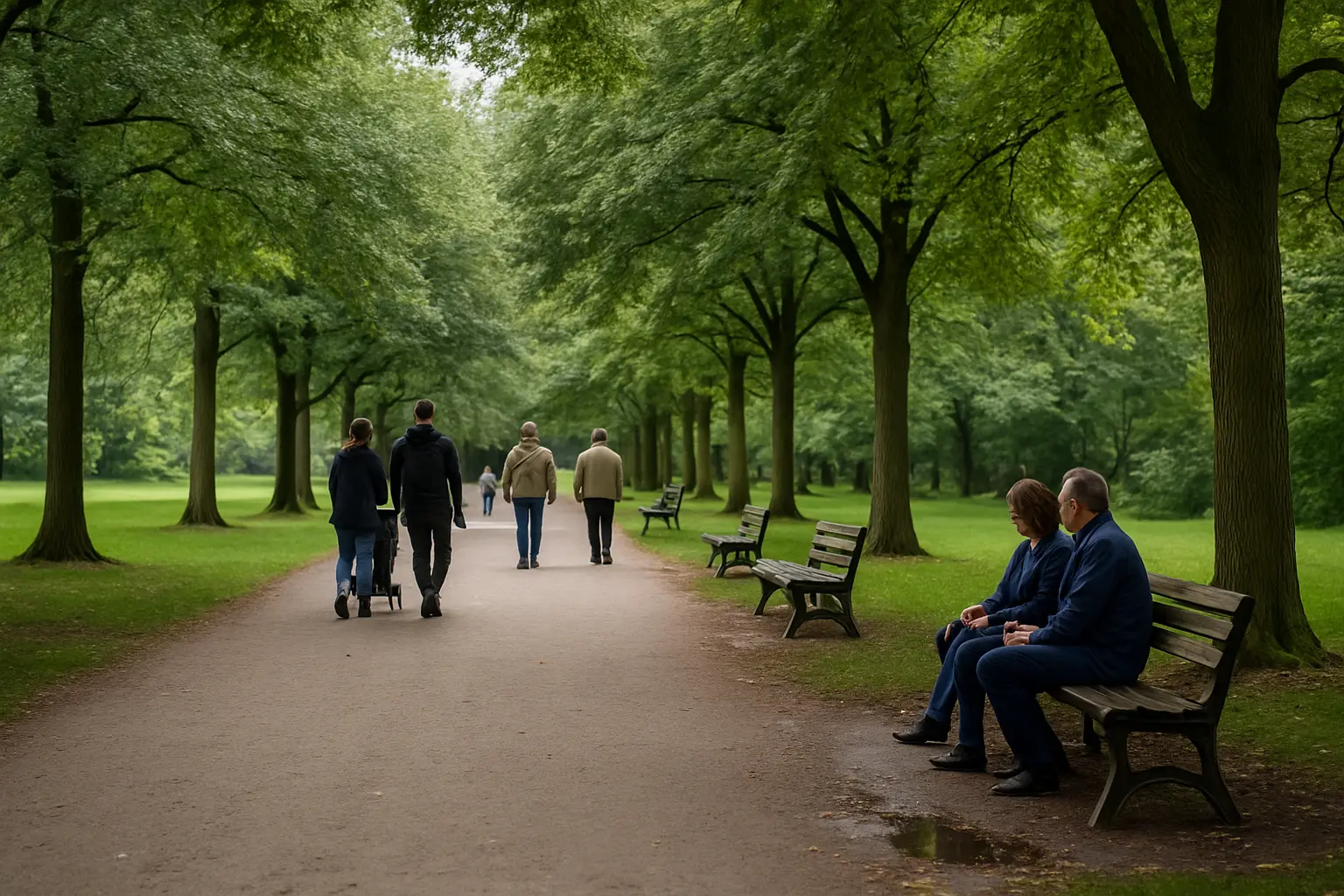Bewölkt – schattenreiche Parks
